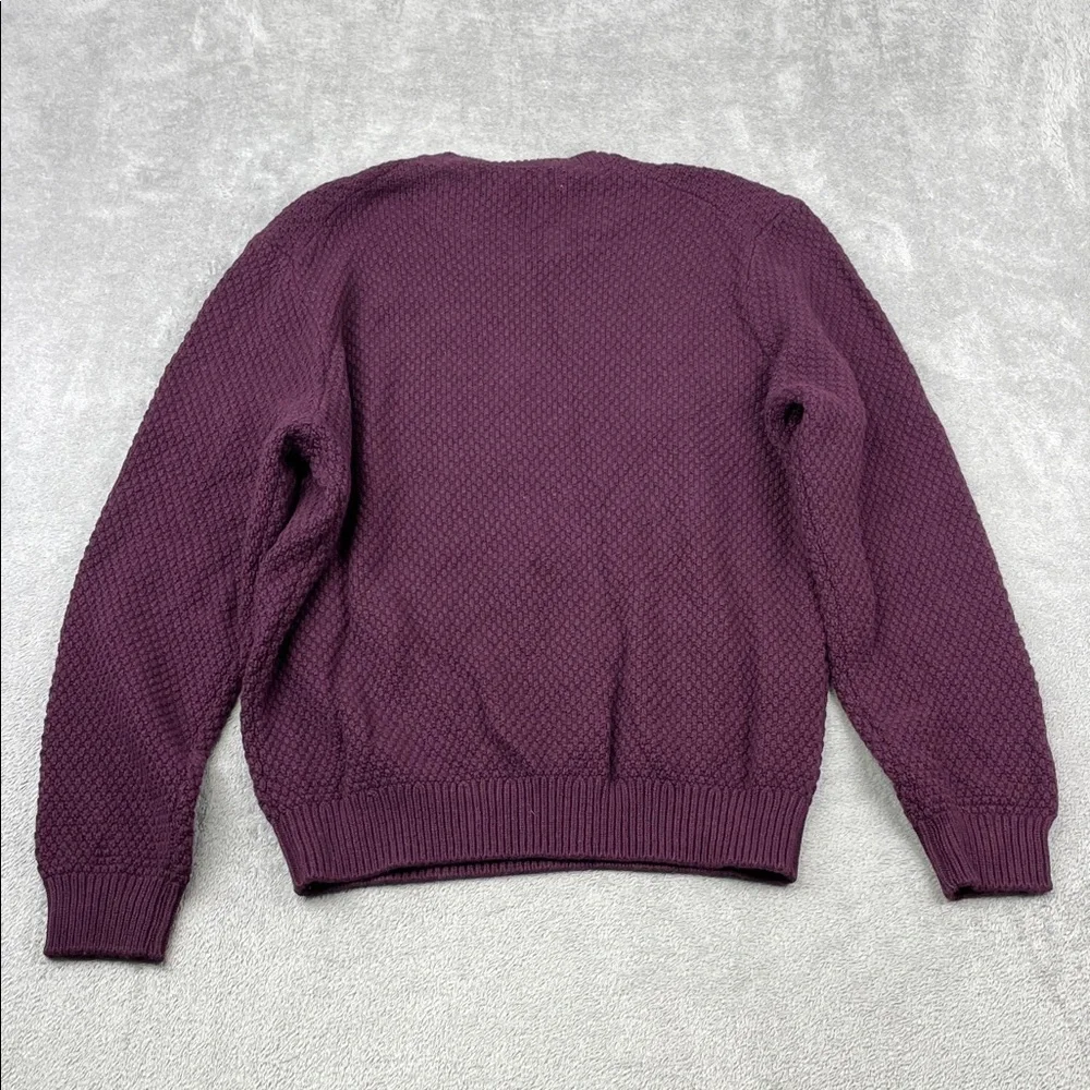 NEW Outerknown L Wool Cotton Harbor Knit Purple Textured Knit Sweater‎